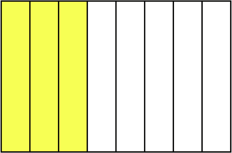Yellow Rectangle Fraction 3:8