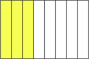 Yellow Rectangle Fraction 3:8