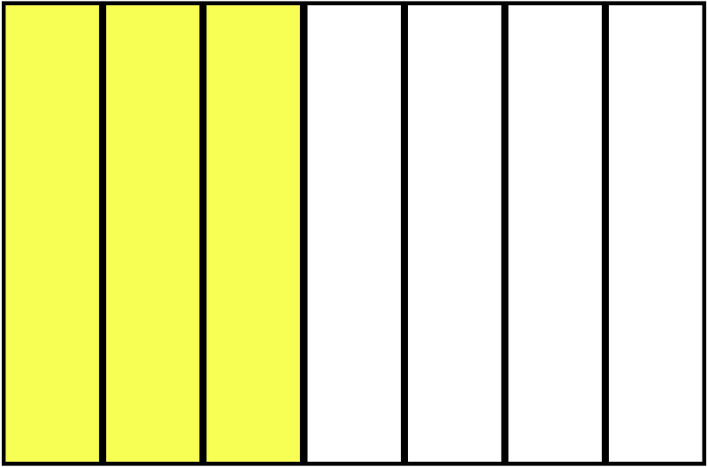 Yellow Rectangle Fraction 3:7