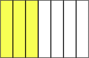 Yellow Rectangle Fraction 3:7