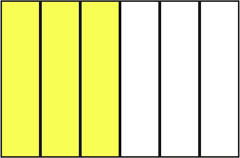 Yellow Rectangle Fraction 3:6