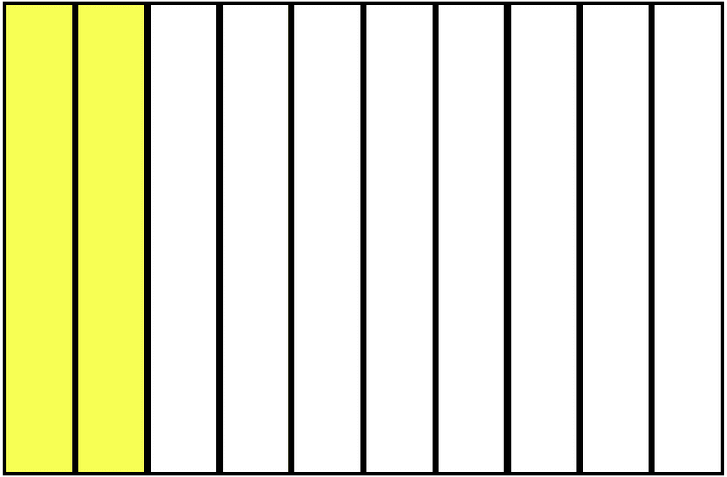 Yellow Rectangle Fraction 2:10