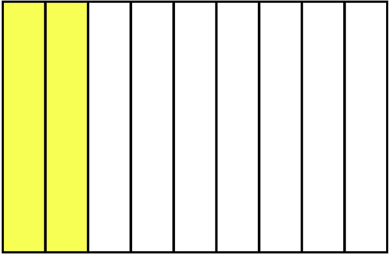 Yellow Rectangle Fraction 2:9