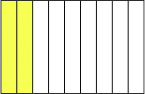 Yellow Rectangle Fraction 2:9