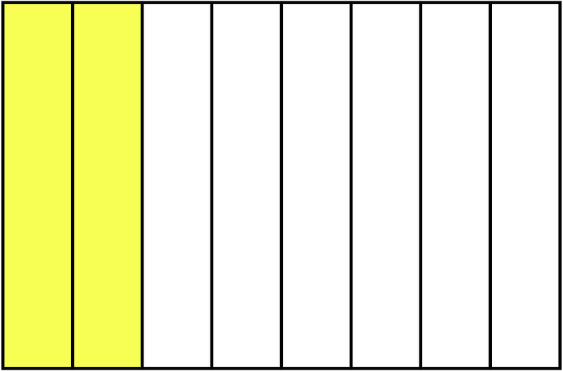 Yellow Rectangle Fraction 2:8