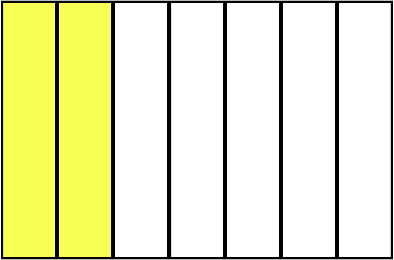 Yellow Rectangle Fraction 2:7