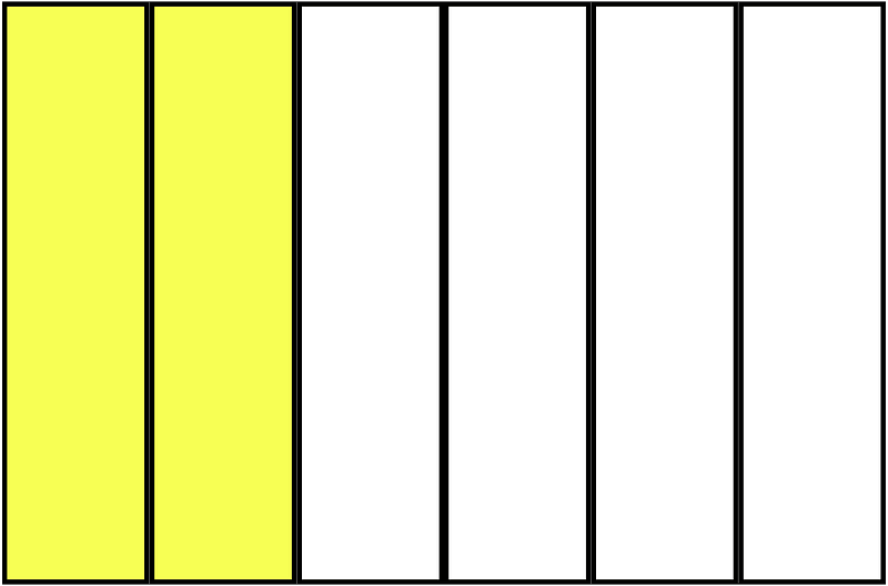 Yellow Rectangle Fraction 2:6