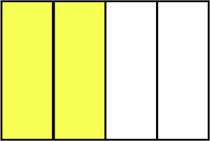 Yellow Rectangle Fraction 2:4
