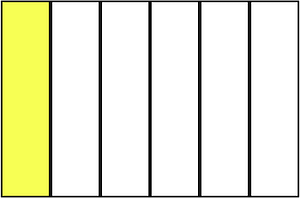 Yellow Rectangle Fraction 1:6