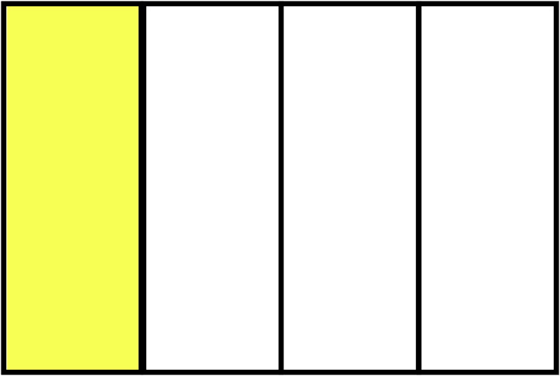 Yellow Rectangle Fraction 1:4