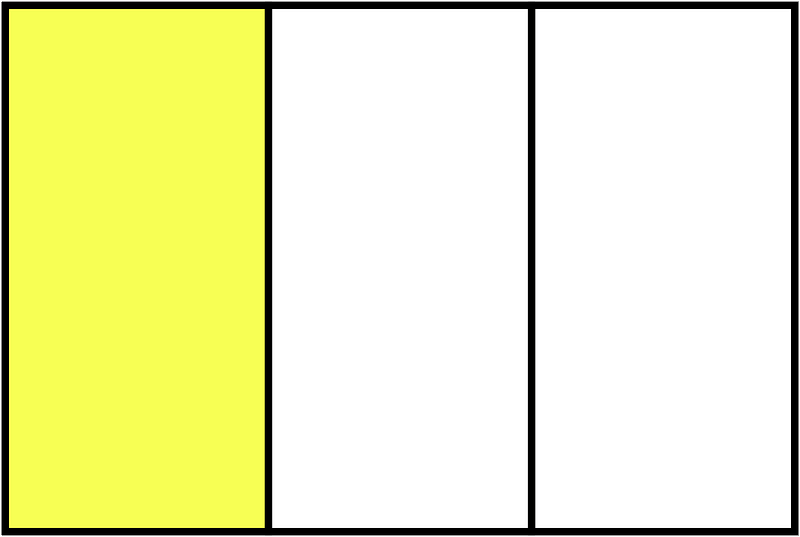 Yellow Rectangle Fraction 1:3