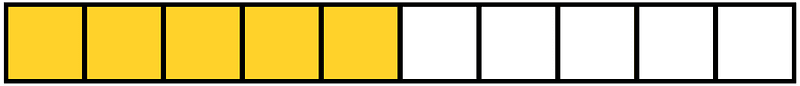 Yellow-Amber Rectangle Fraction 5:10