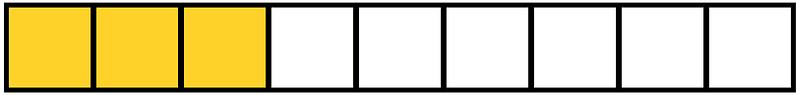 Yellow-Amber Rectangle Fraction 3:9