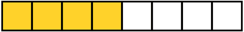 Yellow-Amber Rectangle Fraction 4:8