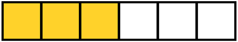 Yellow-Amber Rectangle Fraction 3:6
