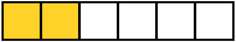 Yellow-Amber Rectangle Fraction 2:6