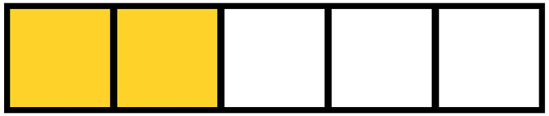 Yellow-Amber Rectangle Fraction 2:5