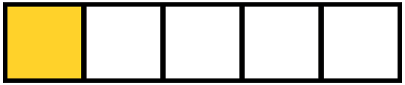 Yellow-Amber Rectangle Fraction 1:5