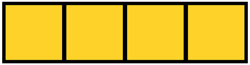 Yellow-Amber Rectangle Fraction 4:4