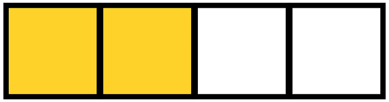 Yellow-Amber Rectangle Fraction 2:4
