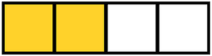Yellow-Amber Rectangle Fraction 2:4