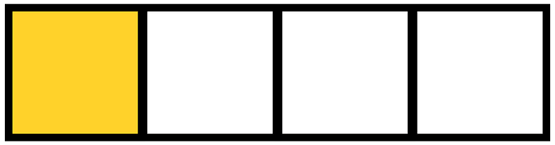 Yellow-Amber Rectangle Fraction 1:4