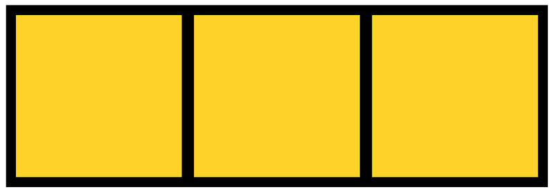 Yellow-Amber Rectangle Fraction 3:3