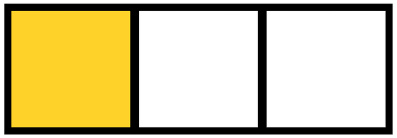 Yellow-Amber Rectangle Fraction 1:3