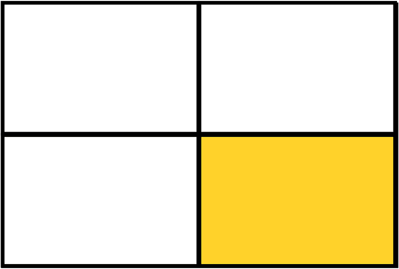 Yellow-Amber Rectangle Fraction 1:4