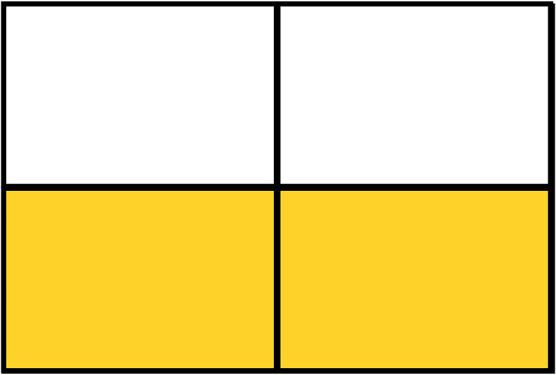 Yellow-Amber Rectangle Fraction 2:4