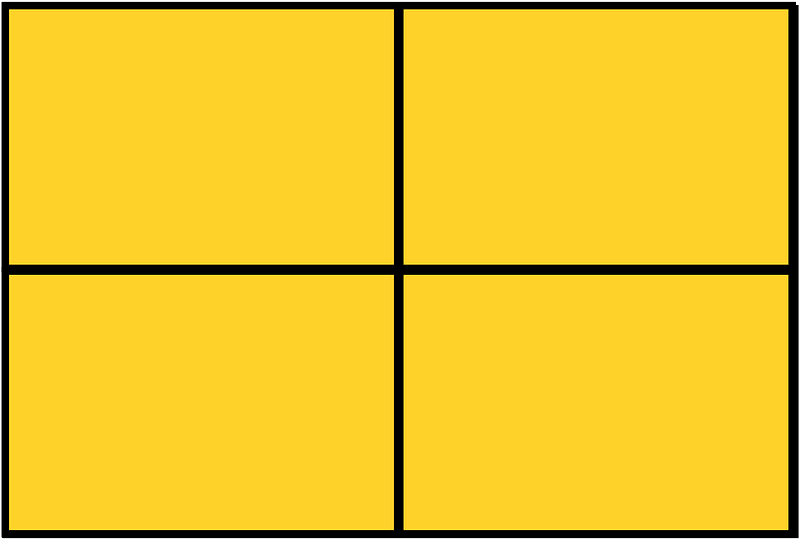 Yellow-Amber Rectangle Fraction 4:4