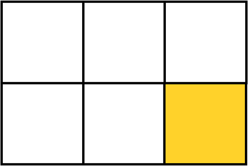 Yellow-Amber Rectangle Fraction 1:6
