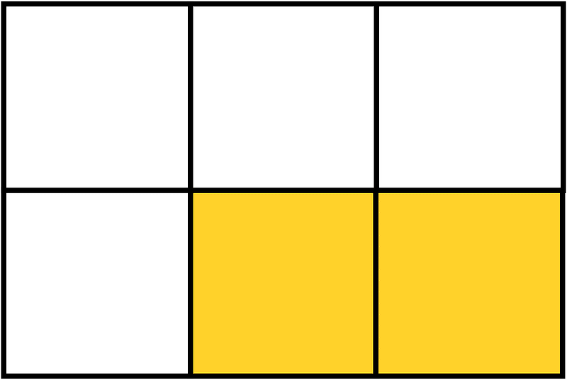 Yellow-Amber Rectangle Fraction 2:6