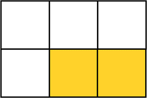 Yellow-Amber Rectangle Fraction 2:6