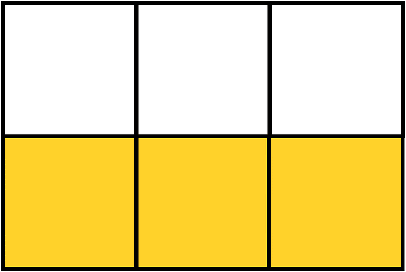 Yellow-Amber Rectangle Fraction 3:6