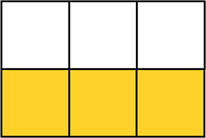 Yellow-Amber Rectangle Fraction 3:6