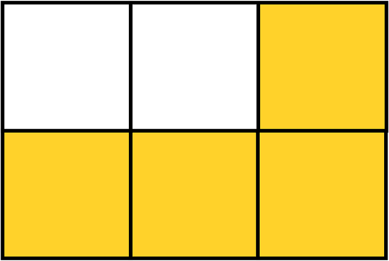 Yellow-Amber Rectangle Fraction 4:6