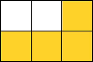 Yellow-Amber Rectangle Fraction 4:6