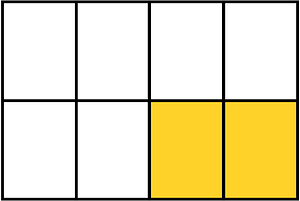 Yellow-Amber Rectangle Fraction 2:8