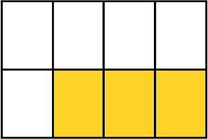 Yellow-Amber Rectangle Fraction 3:8
