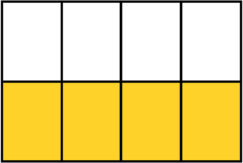 Yellow-Amber Rectangle Fraction 4:8