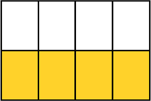 Yellow-Amber Rectangle Fraction 4:8