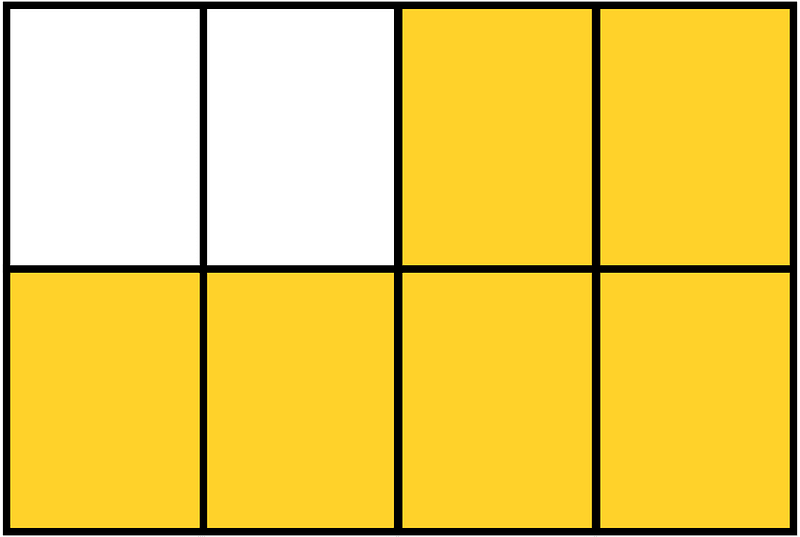 Yellow-Amber Rectangle Fraction 6:8