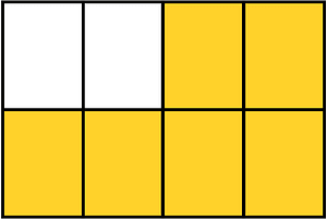 Yellow-Amber Rectangle Fraction 6:8