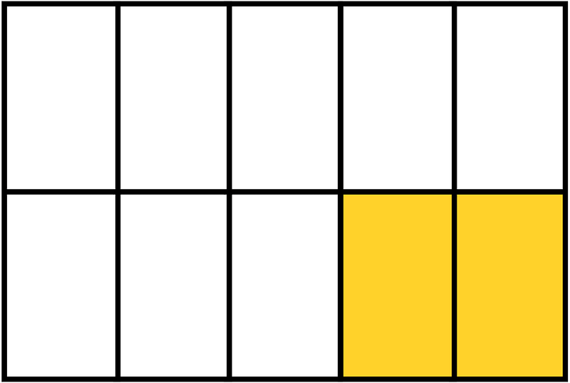 Yellow-Amber Rectangle Fraction 2:10
