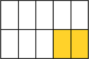 Yellow-Amber Rectangle Fraction 2:10