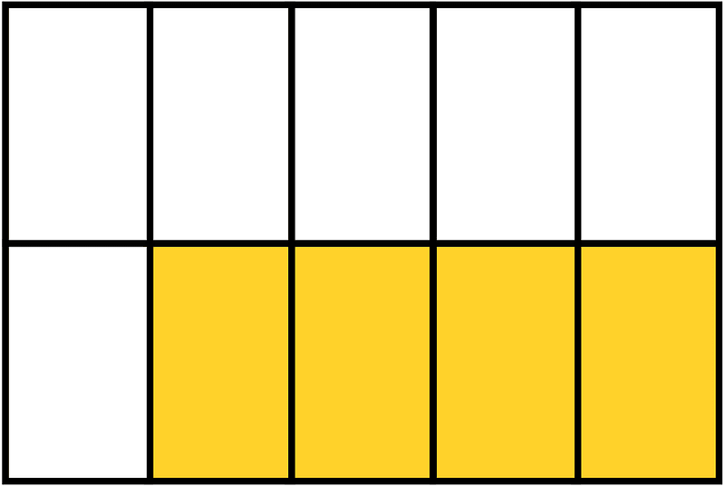 Yellow-Amber Rectangle Fraction 4:10