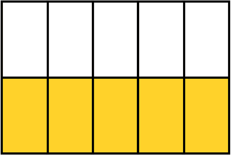 Yellow-Amber Rectangle Fraction 5:10