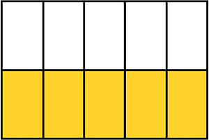 Yellow-Amber Rectangle Fraction 5:10