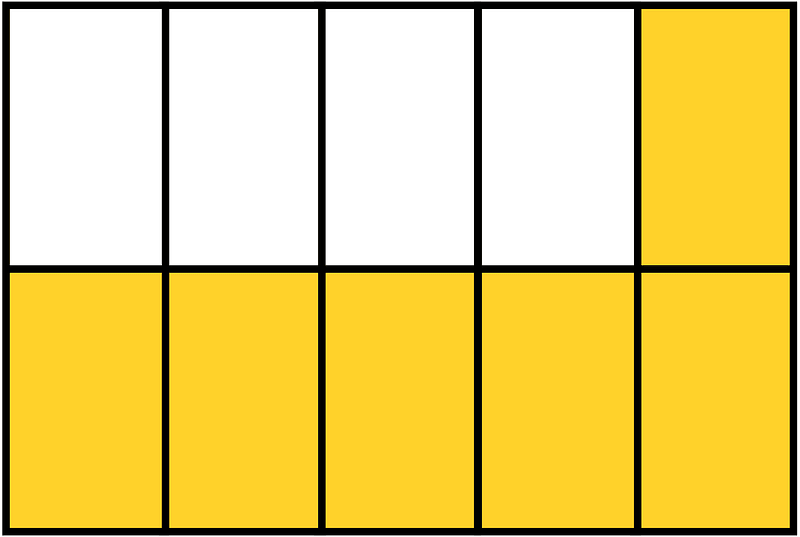Yellow-Amber Rectangle Fraction 6:10